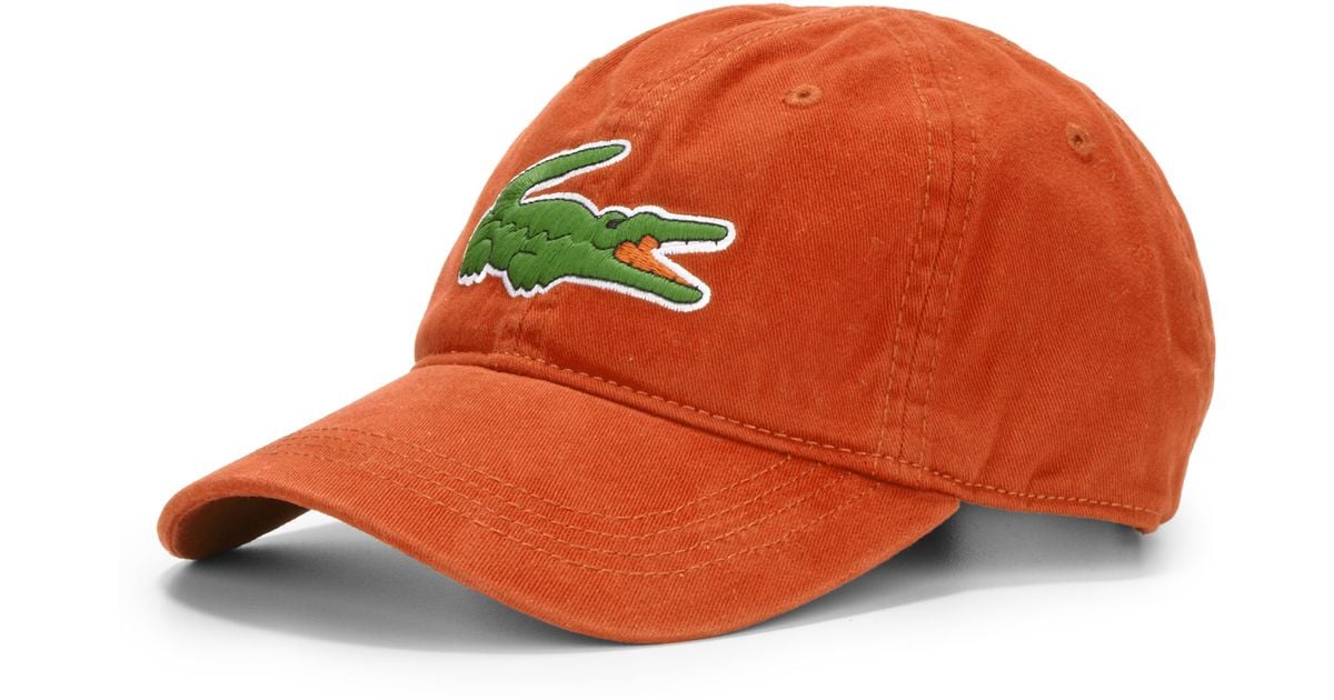 Lyst - Lacoste Cotton Baseball Cap in Orange for Men