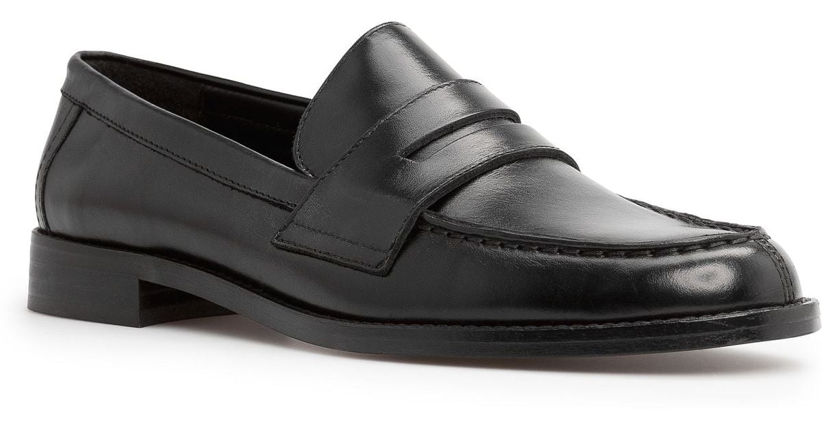 Lyst - Mango Leather Penny Loafers in Black