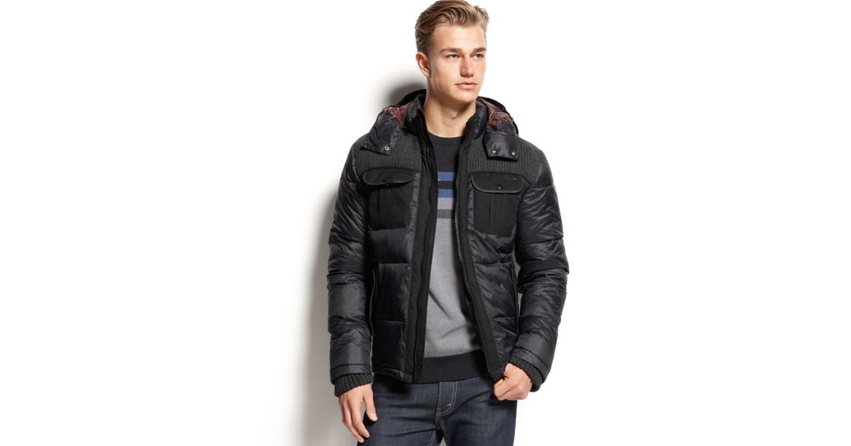 Lyst Calvin Klein Mixed A Puffer Jacket In Black For Men