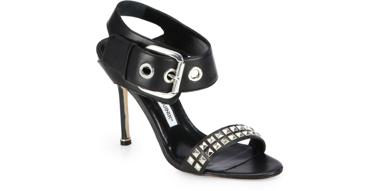 Manolo Blahnik Beige Studded Sandals Size 40