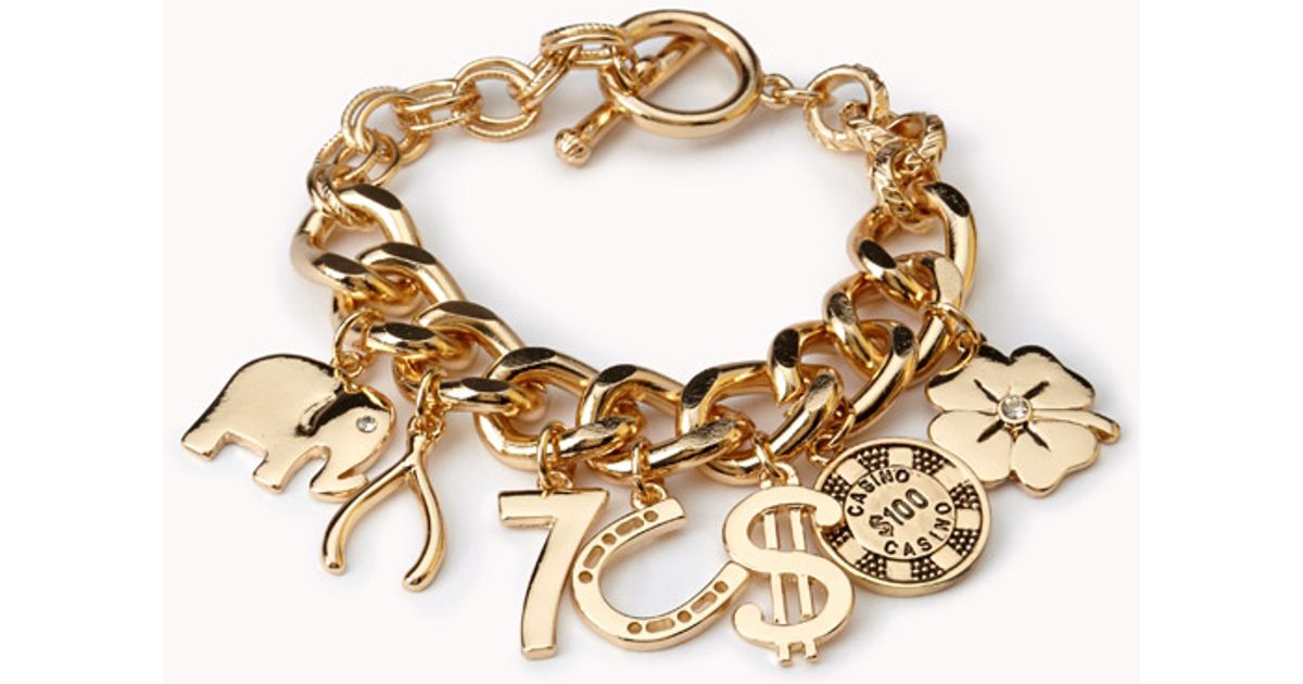 Forever 21 Get Lucky Charm Bracelet In Metallic Lyst