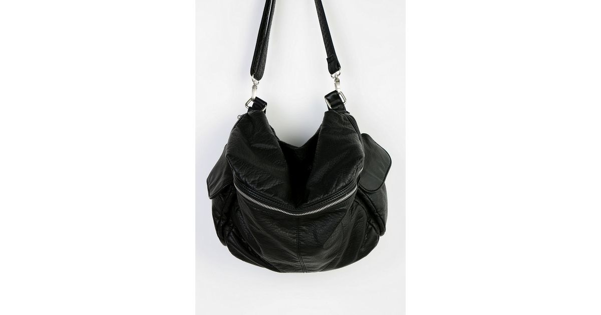 Urban Outers Black Bdg Slouchy Vegan Leather Hobo Bag