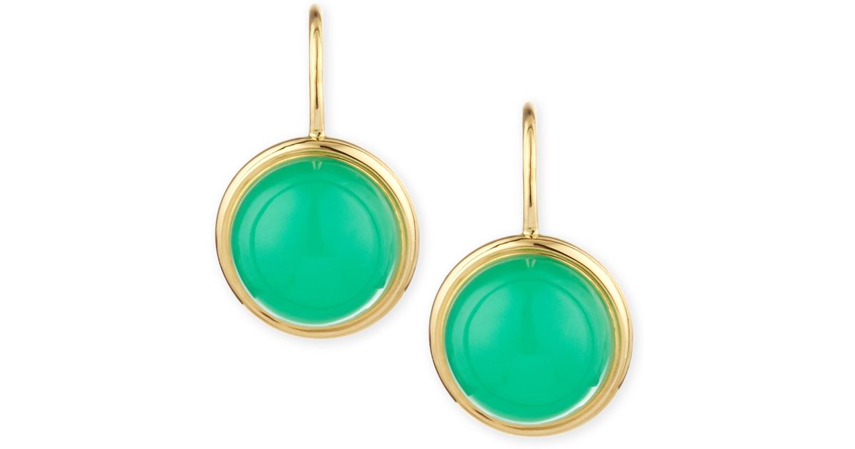 Lyst Syna Baubles 18k Large Chrysoprase Earrings In Green