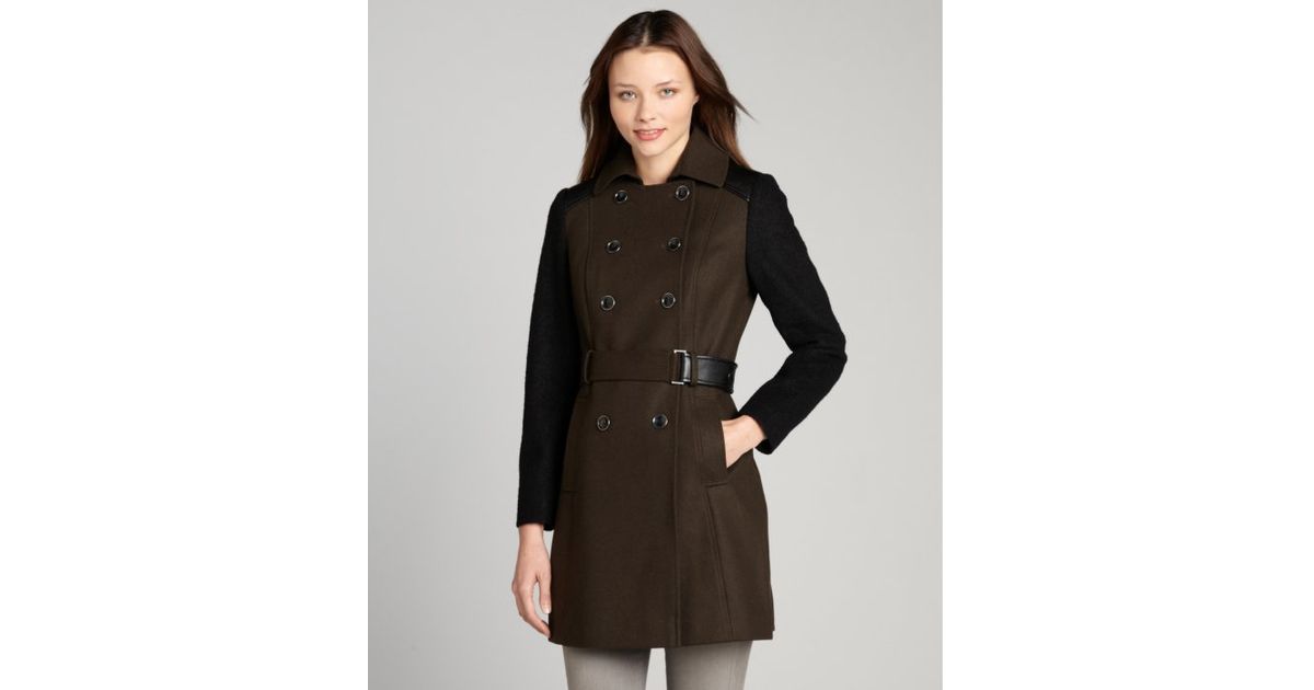 Dkny D Neck Trench Coat In Gray Lyst Gallery