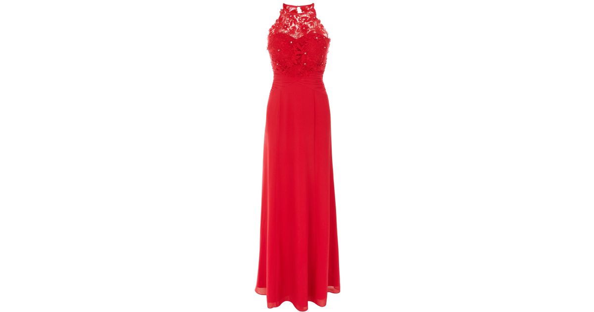 Coast Lana Lace Maxi Dress in Red | Lyst
