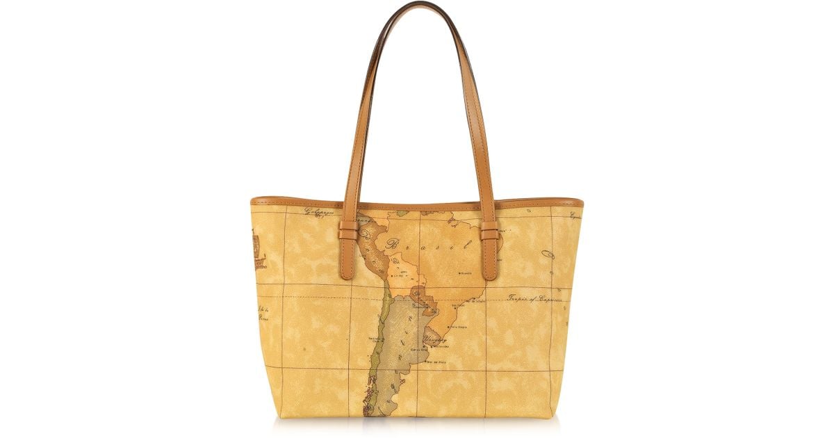 Alviero Martini 1a Classe 1a Prima Classe Geo Printed Medium New Basic Tote Bag In Brown Lyst 