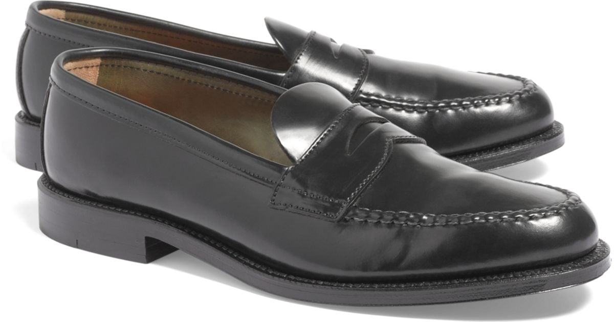 Brooks brothers Cordovan Unlined Penny Loafers in Black for Men | Lyst