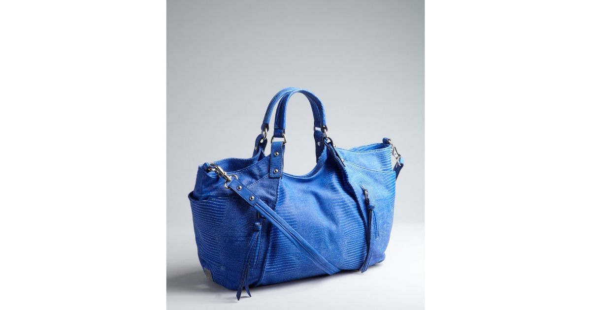 real chloe handbags - Kooba Electric Blue Distressed Snake Embossed Leather Chloe ...