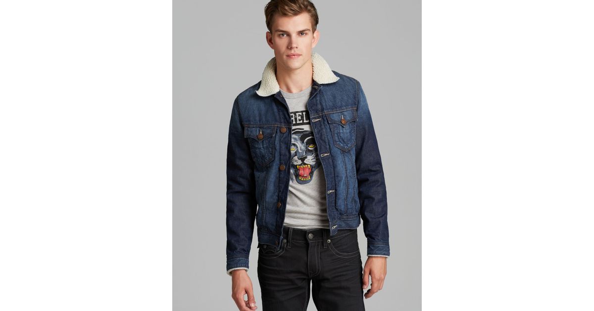 True Religion Sherpa Wayne Jacket In Blue For Men Lyst