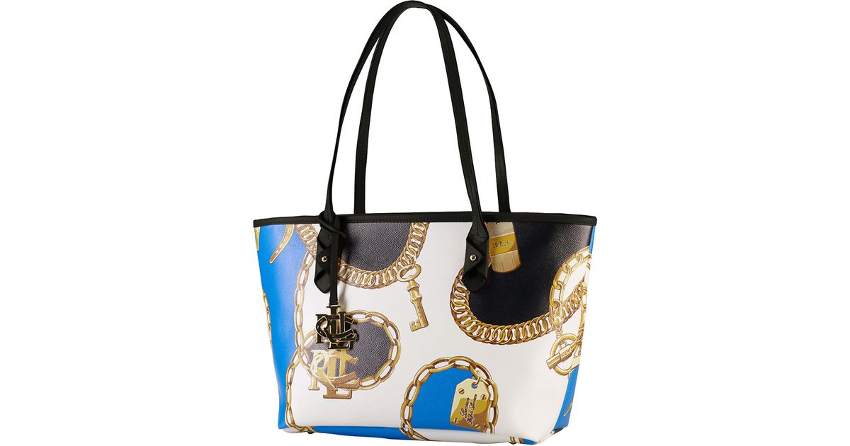 Lauren by Ralph Lauren Halstead Leathertrimmed Chain Print Shopper Tote ...