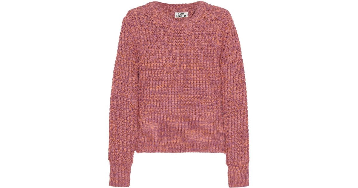 Lyst - Acne Studios Lia Twist Chunky Knit Cotton Sweater in Purple