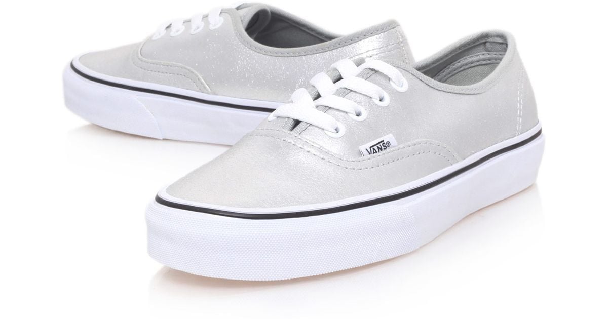 vans authentic leather silver sneakers vans authentic leather silver sneakers