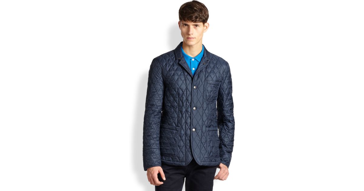 Lyst Burberry Brit Howe Quilted Sports Jacket In Blue For Men