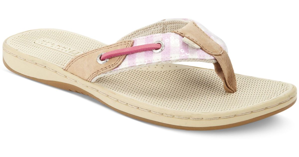Sperry top-sider Womens Seafish Thong Sandals in Pink | Lyst