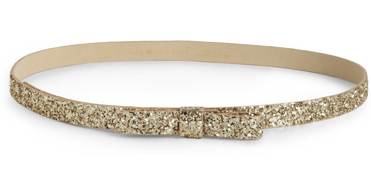 Lyst - Kate Spade New York Glitter Bow Belt in Metallic