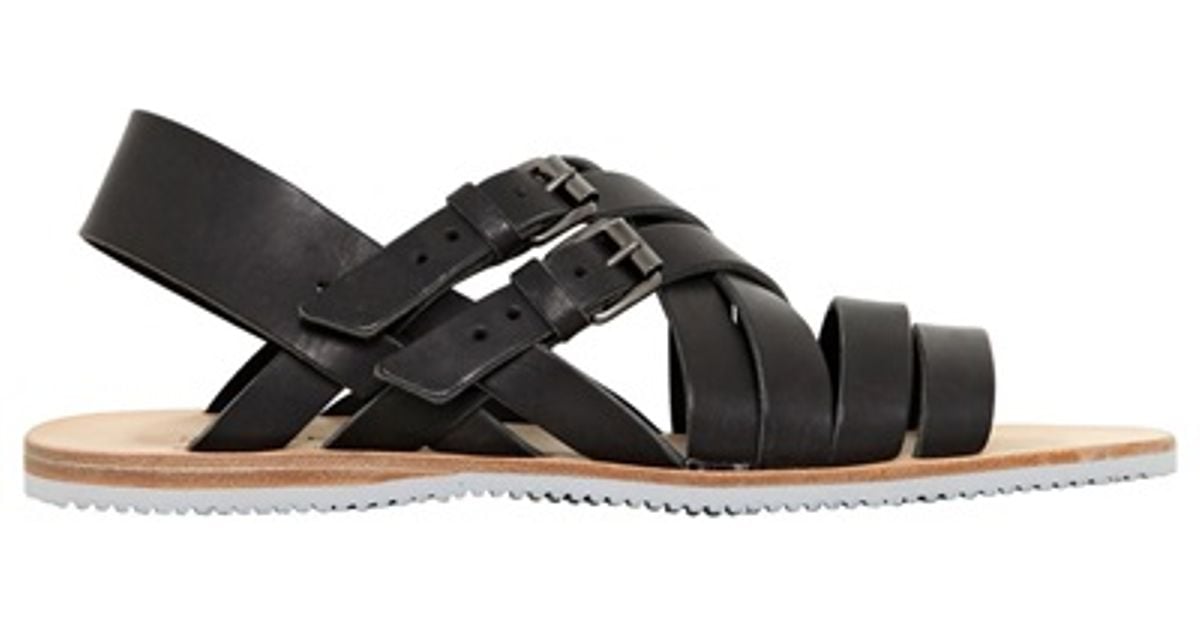 double black strap sandals