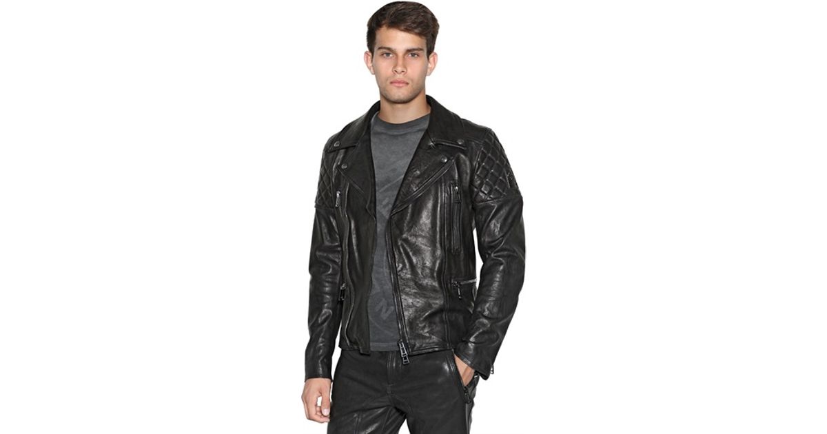 Lyst Belstaff Thornwood Leather Biker Jacket In Black For Men