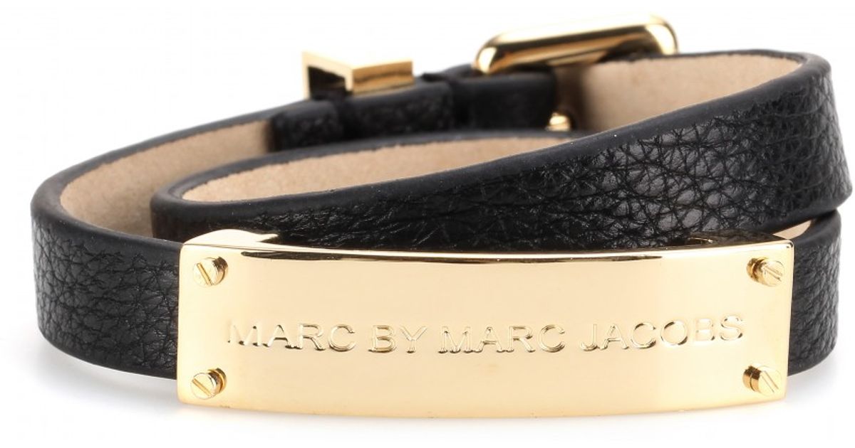 Lyst Marc By Jacobs New Plaque Double Wrap Leather Bracelet Lyst Marc By Jacobs New Plaque Double Wrap Leather Bracelet In Black