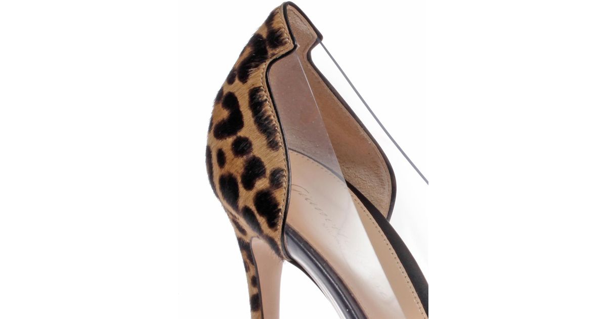 Gianvito rossi Clear Pvc Leopard Pony Hair Pumps in Brown Lyst