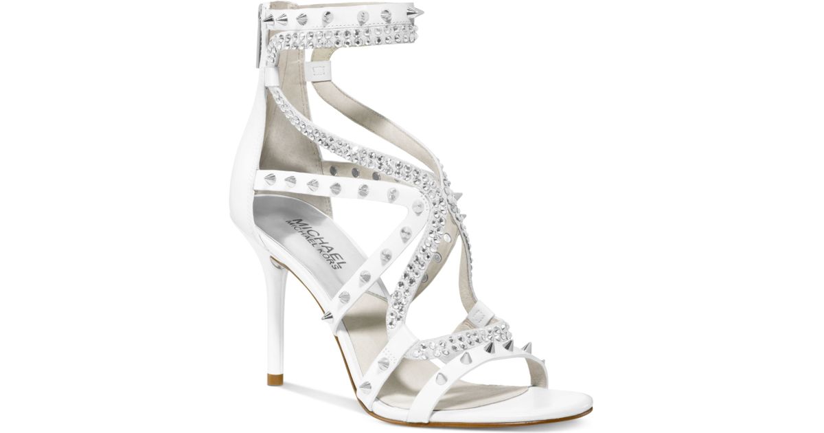 white evening sandals