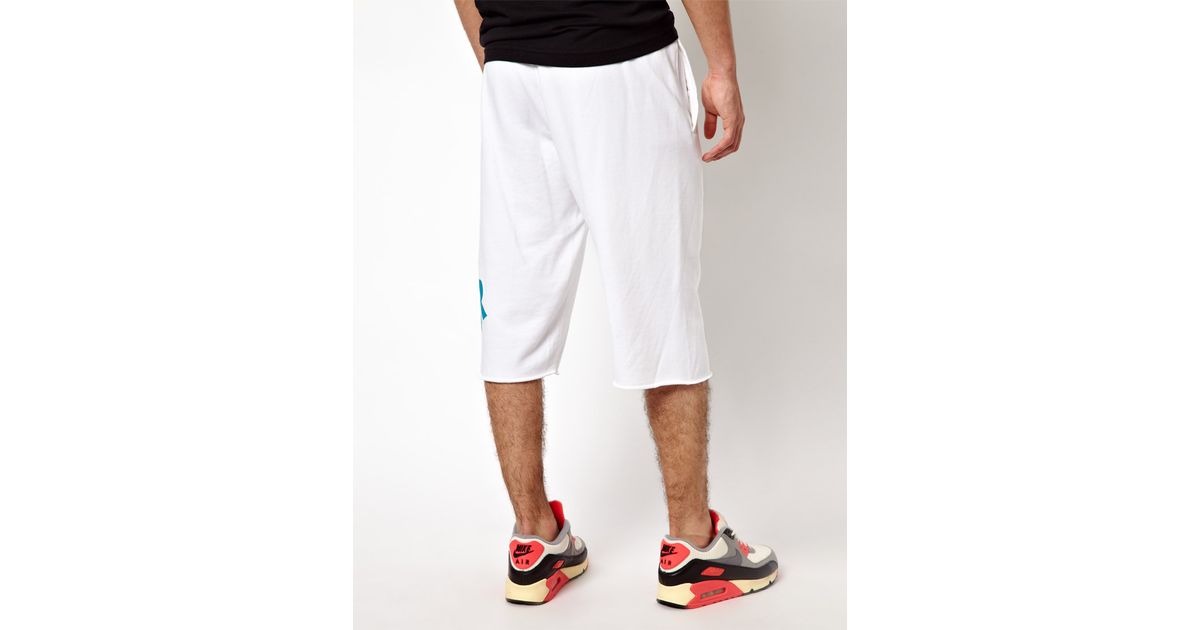 nike sweat shorts white