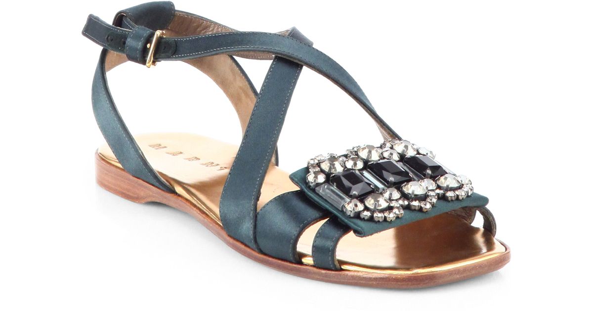 flat satin sandals
