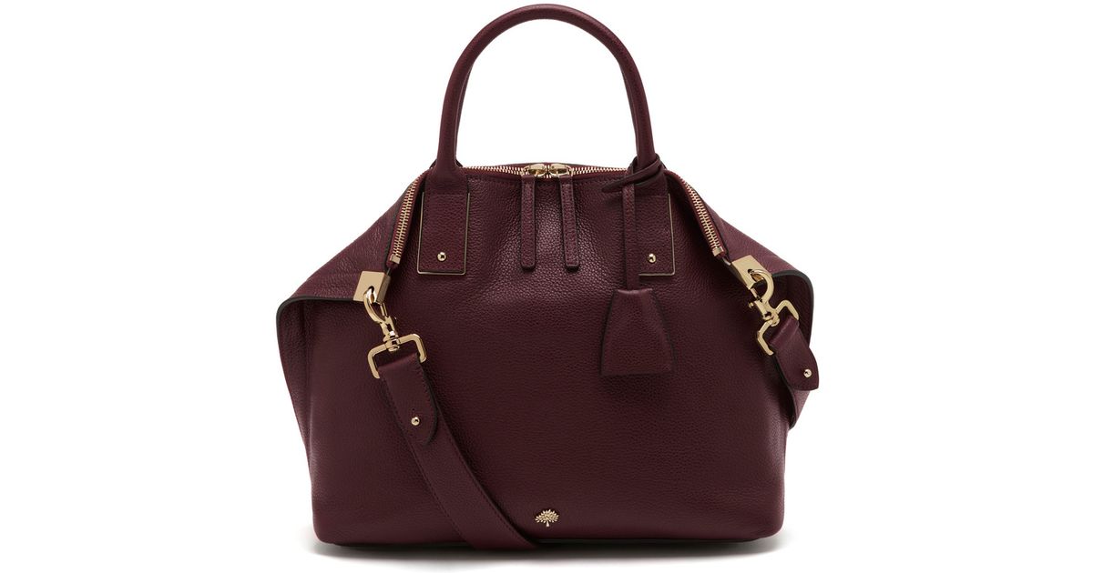 Lyst Mulberry Small Alice Zipped Leather Tote In Purple