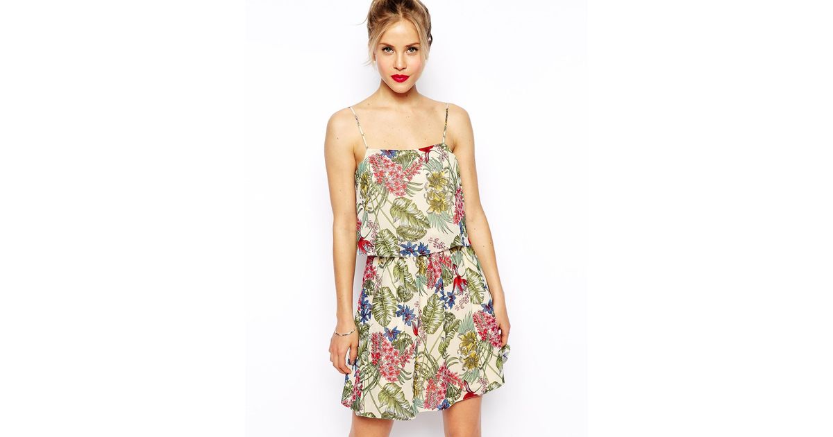 Double Layer Mini Dress In Floral Print
