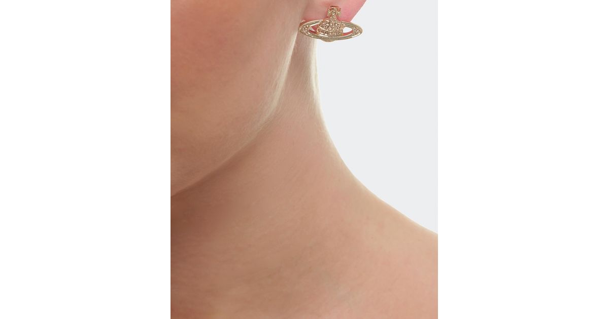 Lyst Vivienne Westwood Mini Bas Relief Earrings In Metallic