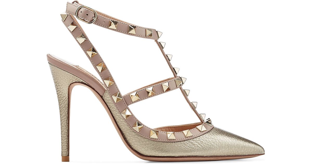 gold valentino shoes