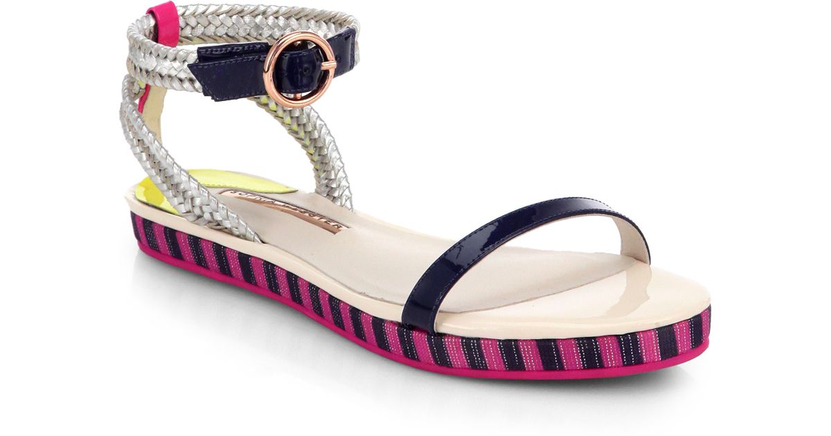 Lyst Sophia Webster Bea 5 Mixed Media Sandals in Blue