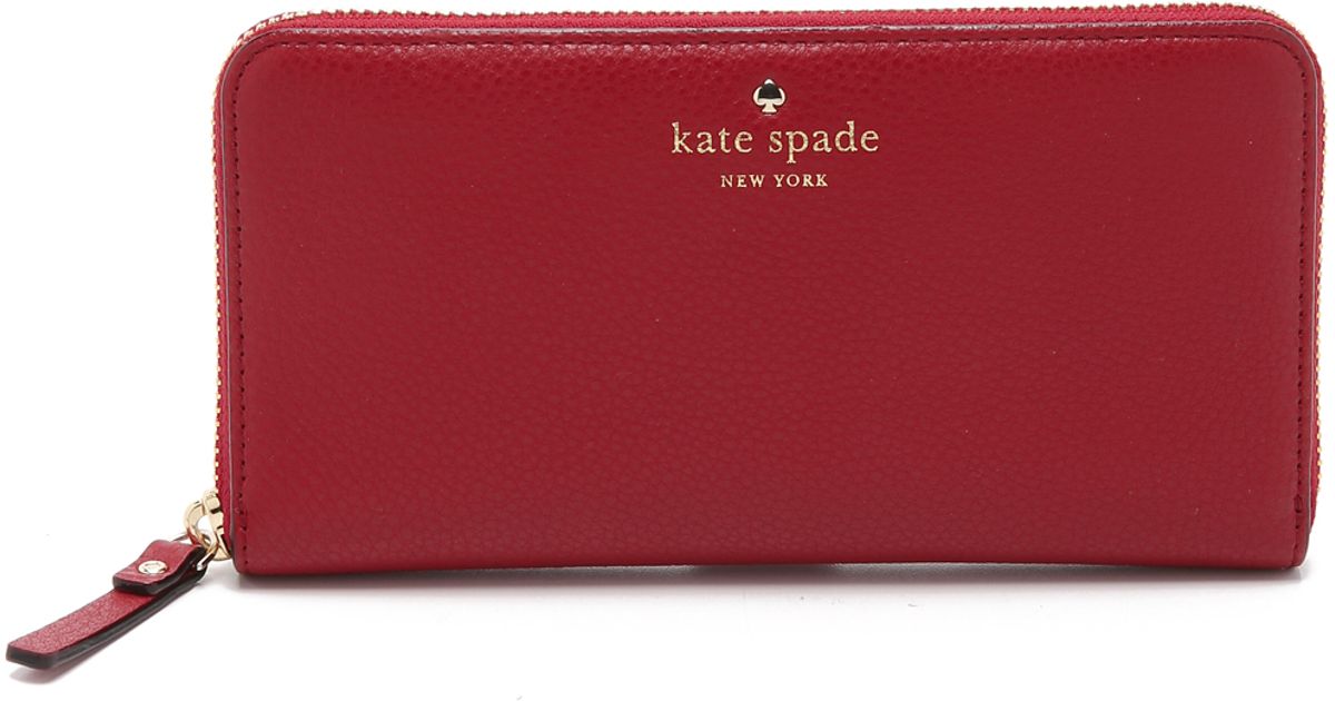 Lyst - Kate Spade New York Lacey Zip Around Wallet - Dynasty Red in Red