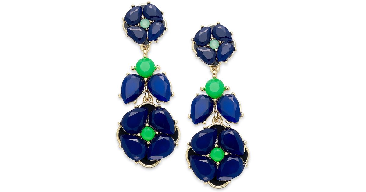 Lyst Kate Spade New York Shine On Glitter Double Drop Earrings In Blue