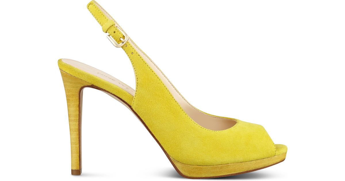 Nine west Emilyna Slingback Pumps in Yellow | Lyst
