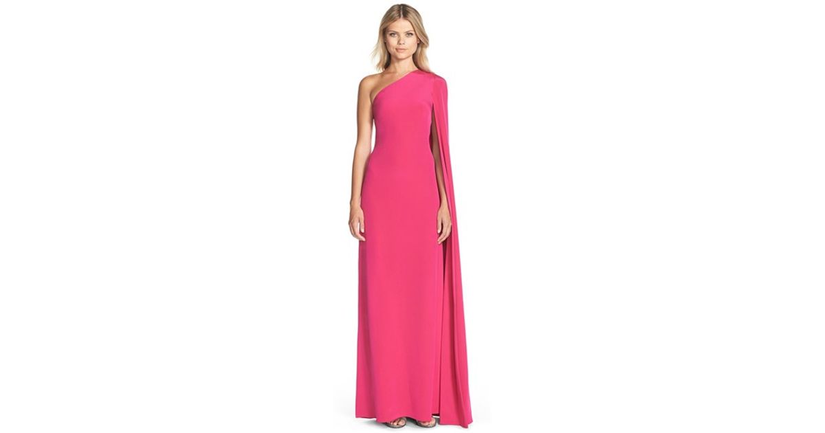 Lyst Jill Stuart Cape Sleeve Crepe Gown In Pink