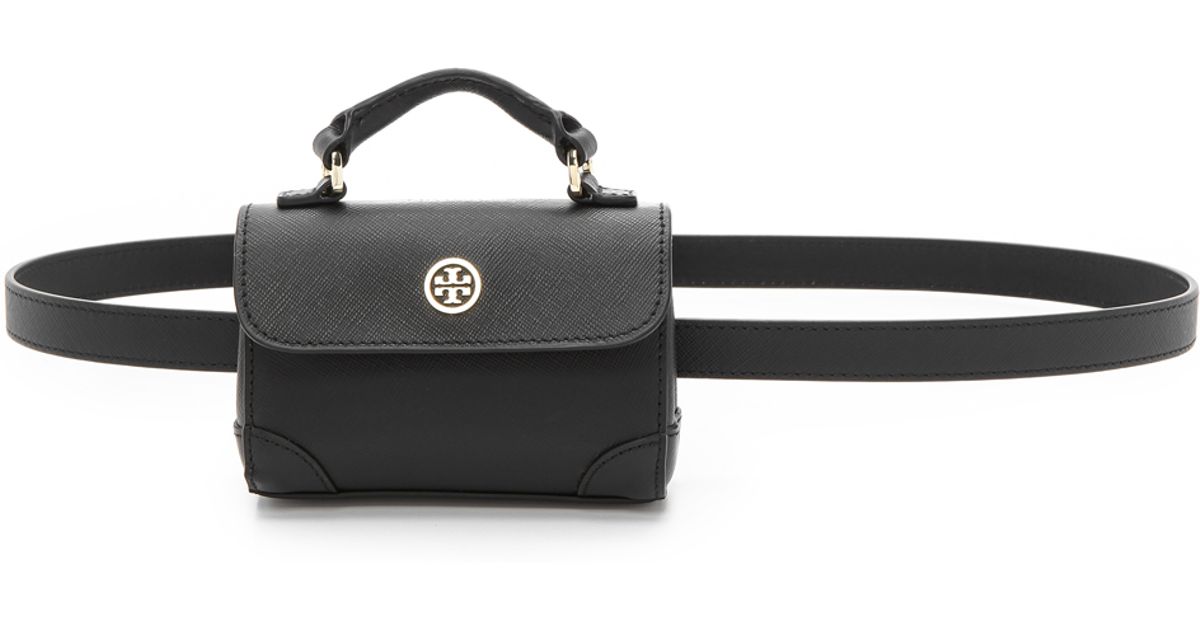 Lyst Tory Burch Robinson Waist Pack Belt Black/Gold in Black