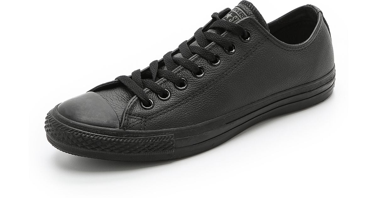Converse Chuck Taylor All Star Leather Sneakers in Black for Men | Lyst