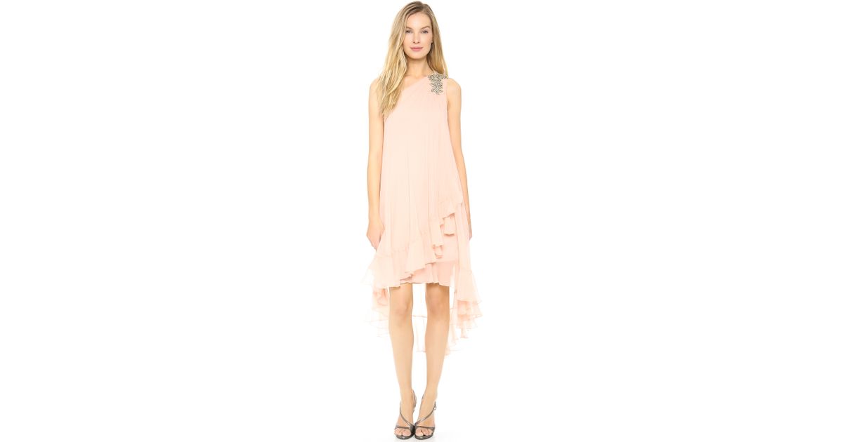 One Shoulder Chiffon Cocktail Dress
