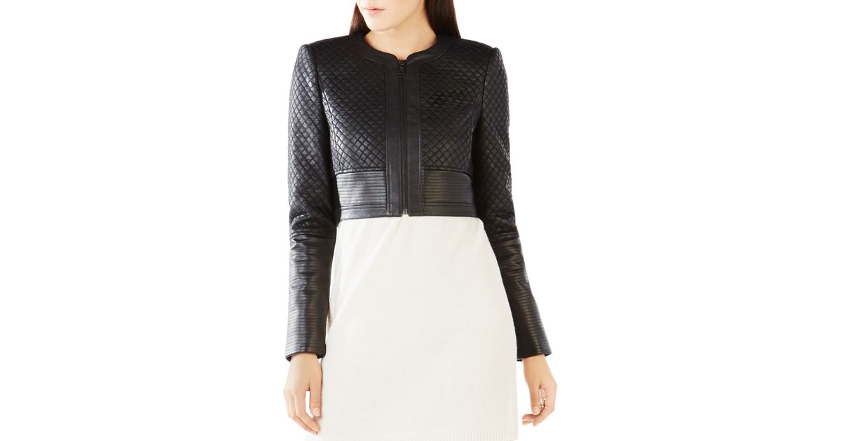 Lyst Bcbgmaxazria Cohen Faux Leather Jacket In Black