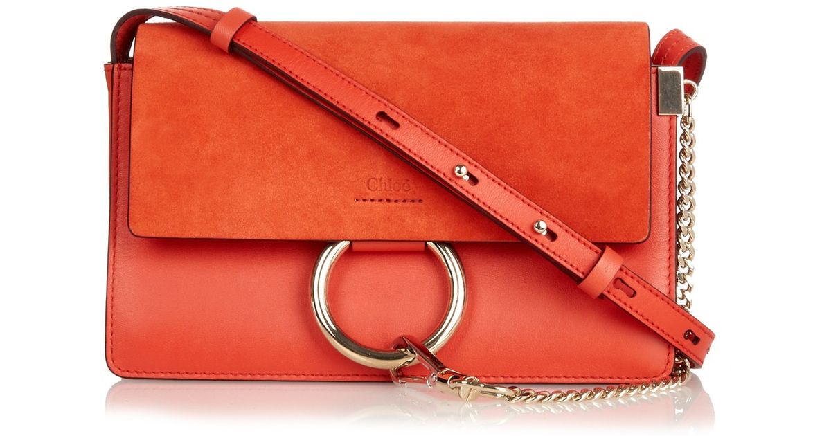 knockoff chloe bags - Chlo Faye Small Leather and Suede Cross-Body Bag in Red | Lyst