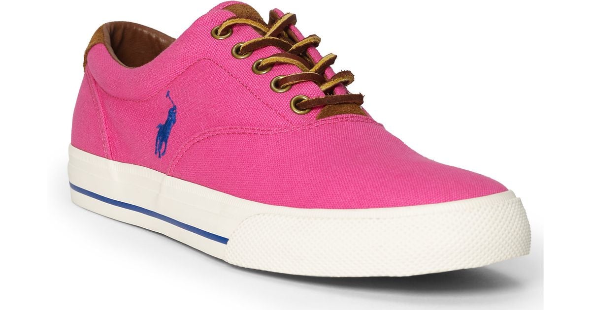 Polo ralph lauren Vaughn Canvas Sneaker in Pink for Men Lyst