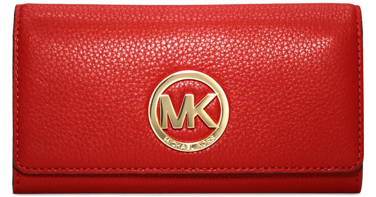 Lyst Michael Kors Fulton Carryall Wallet In Red
