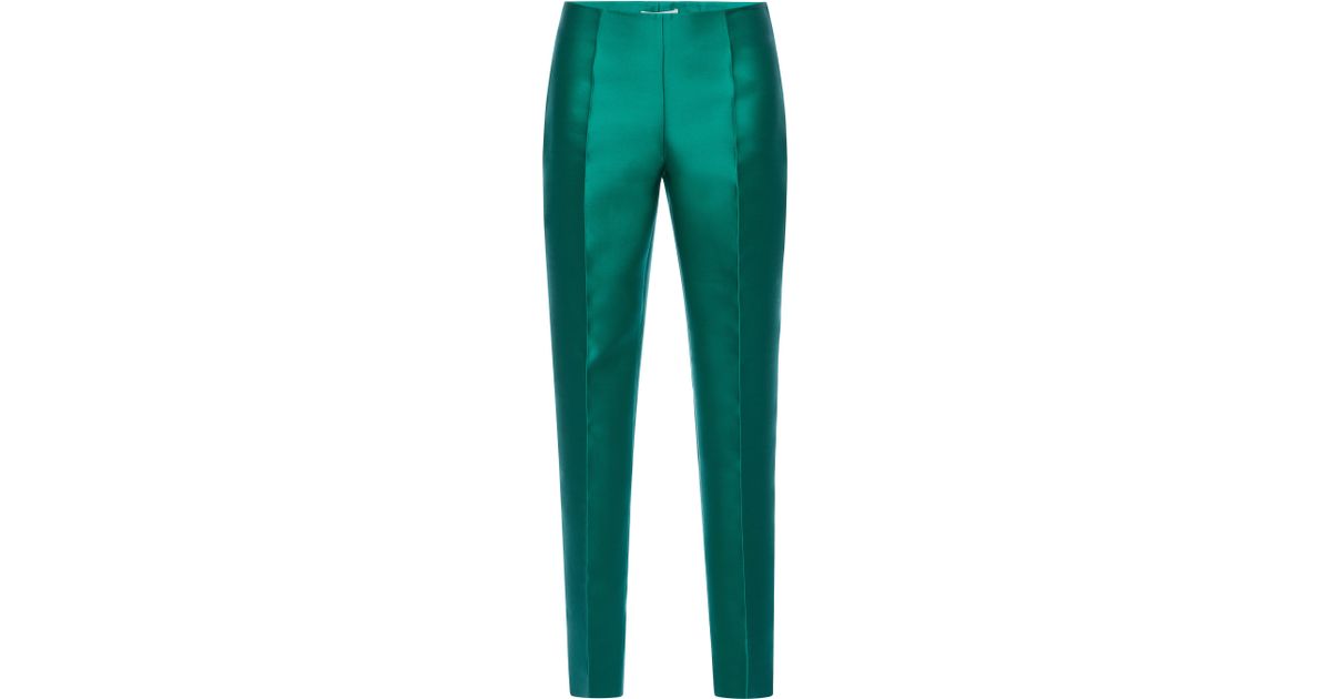 Antonio berardi Emerald Silk Scuba Trousers in Green Lyst