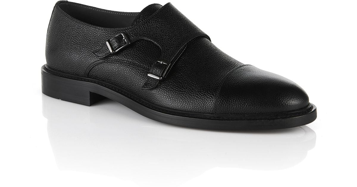 Lyst Boss Kemok Italian Calfskin Double Monk Strap Dress Lyst Boss Kemok Italian Calfskin Double Monk Strap Dress Shoes In Black For Men