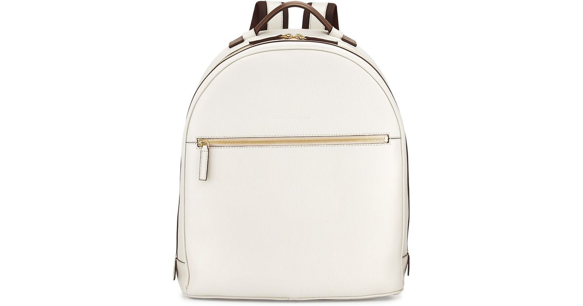Lyst Ferragamo Revival Stamped Leather Backpack in White