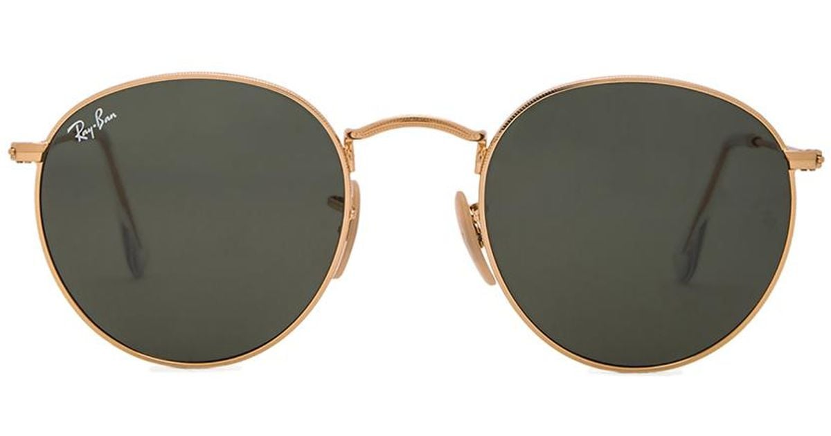 Ray-ban Round Metal in Gold for Men (Green Classic) | Lyst