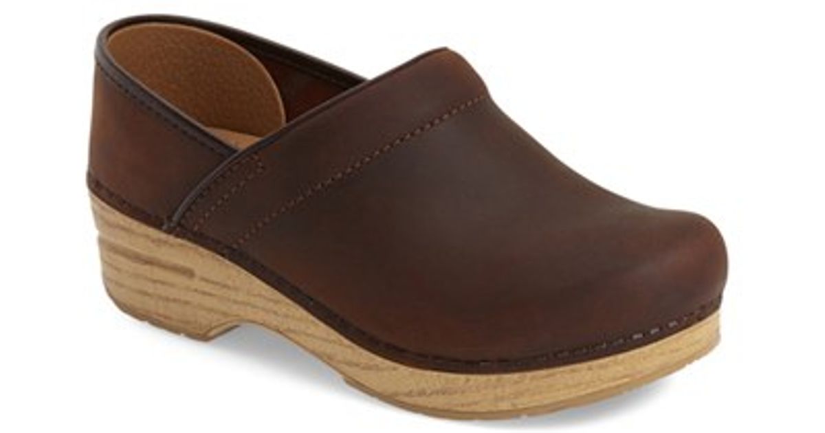 Dansko Professional Oiled Leather Clog In Brown Lyst