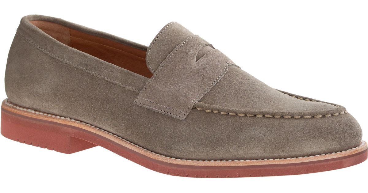J.crew Kenton Suede Penny Loafers in Gray for Men (boulder) | Lyst
