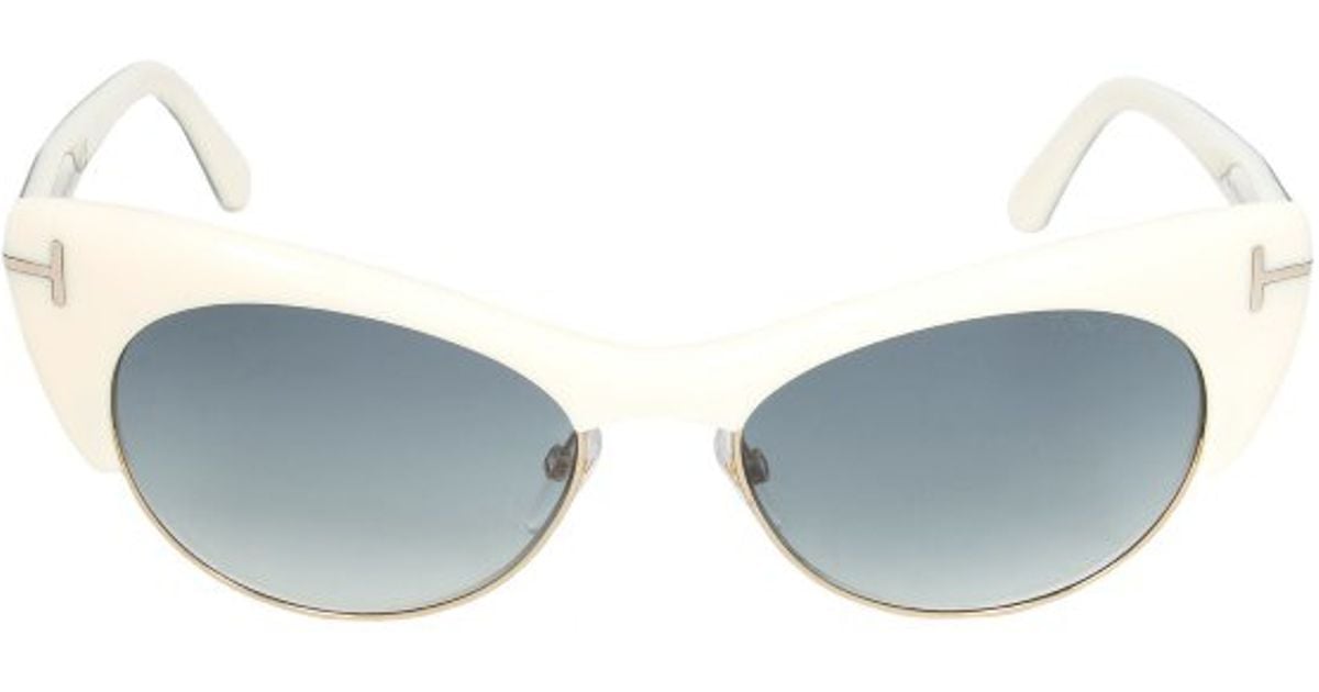 Lola Grace Wedding Tips And Inspiration Lyst Tom Ford Ft0387 25f Lola Cateye Sungles In White