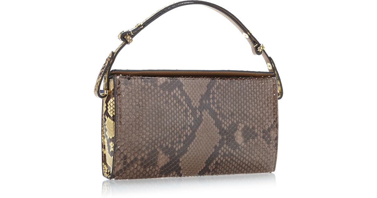 Lyst Marni Grey Brown And Citron Python Mini Book Bag In Gray